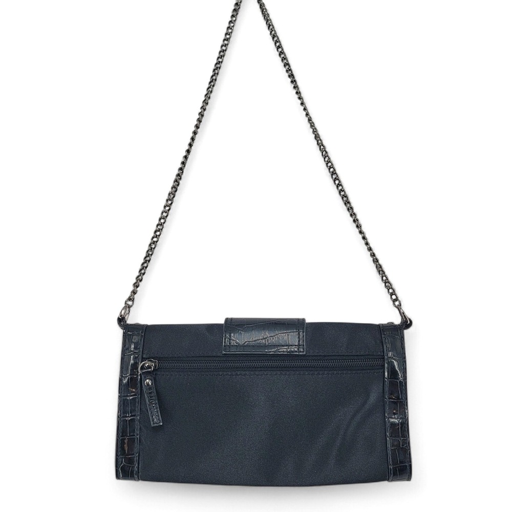 Guess Shoulder Bag Black Croc Embossed Chain Strap Purse with Dust Bag - Picture 4 of 5